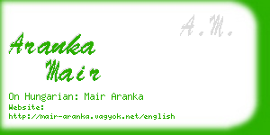 aranka mair business card
